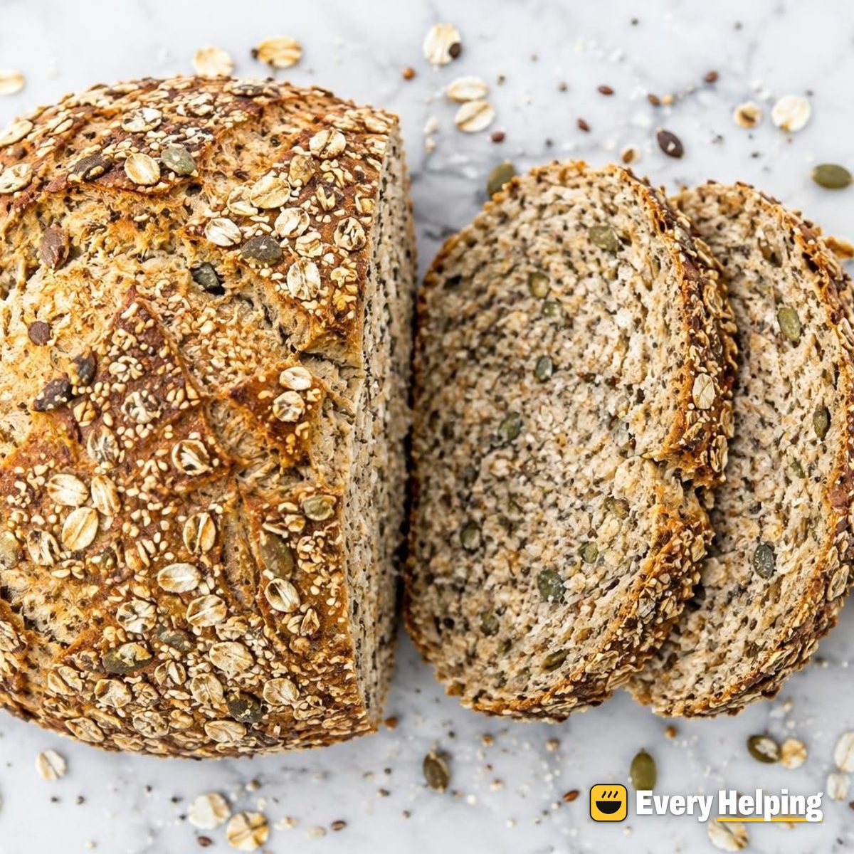 Oat-Crusted Four-Seed Overnight Boule