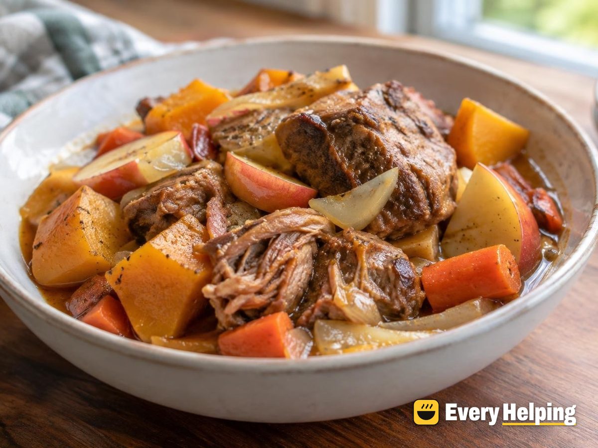 Slow-Cooker Cider Pork with Apples and Squash