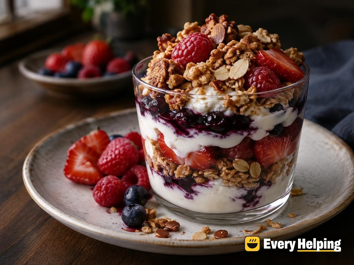 Lemon Yogurt Berry Parfait with Toasted Oat Crunch