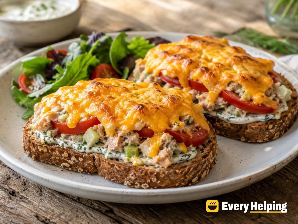 Open-Face Dill Tuna Melts with Herb Spread