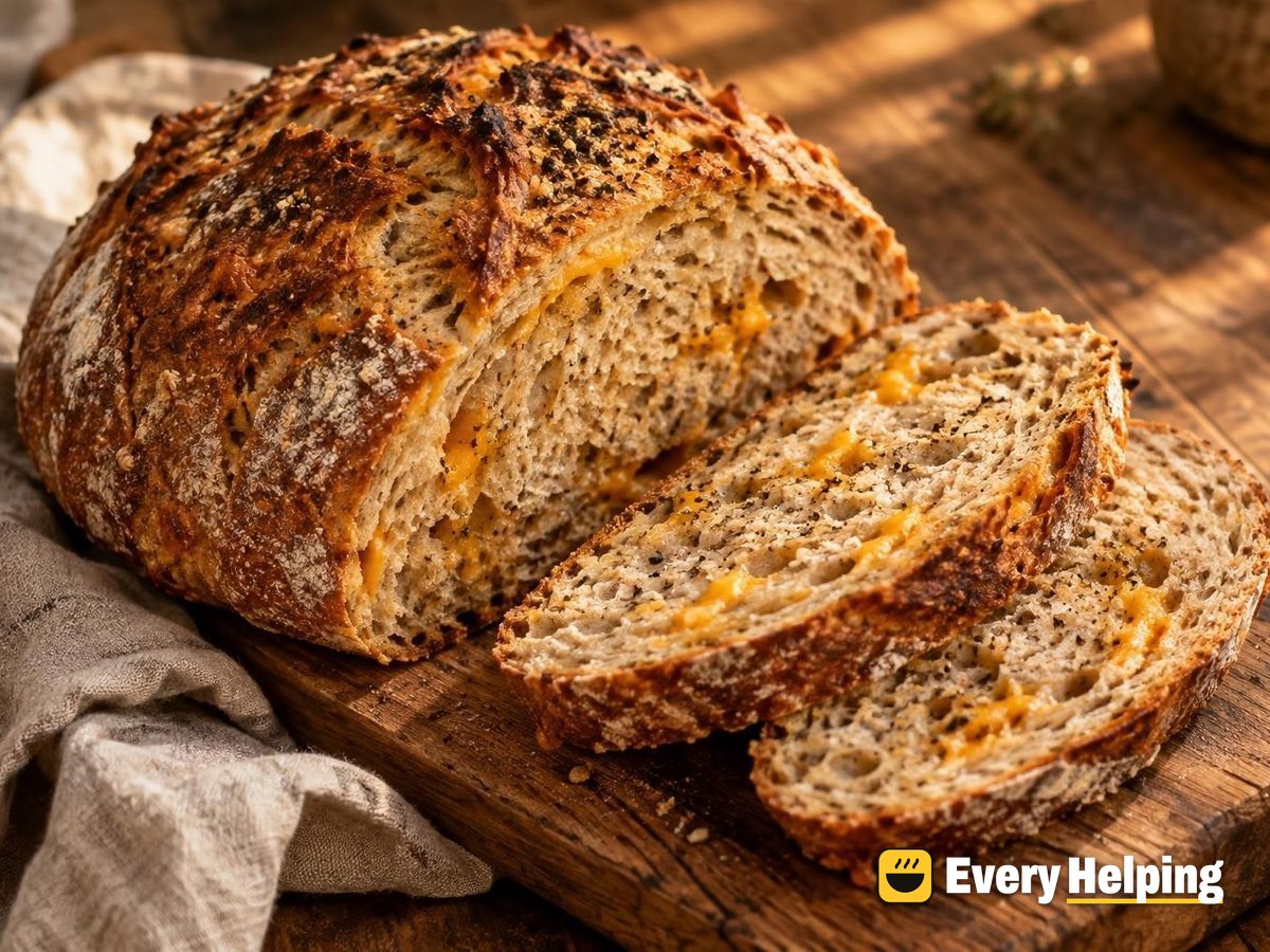 Cracked Pepper Cheddar Whole Wheat Boule