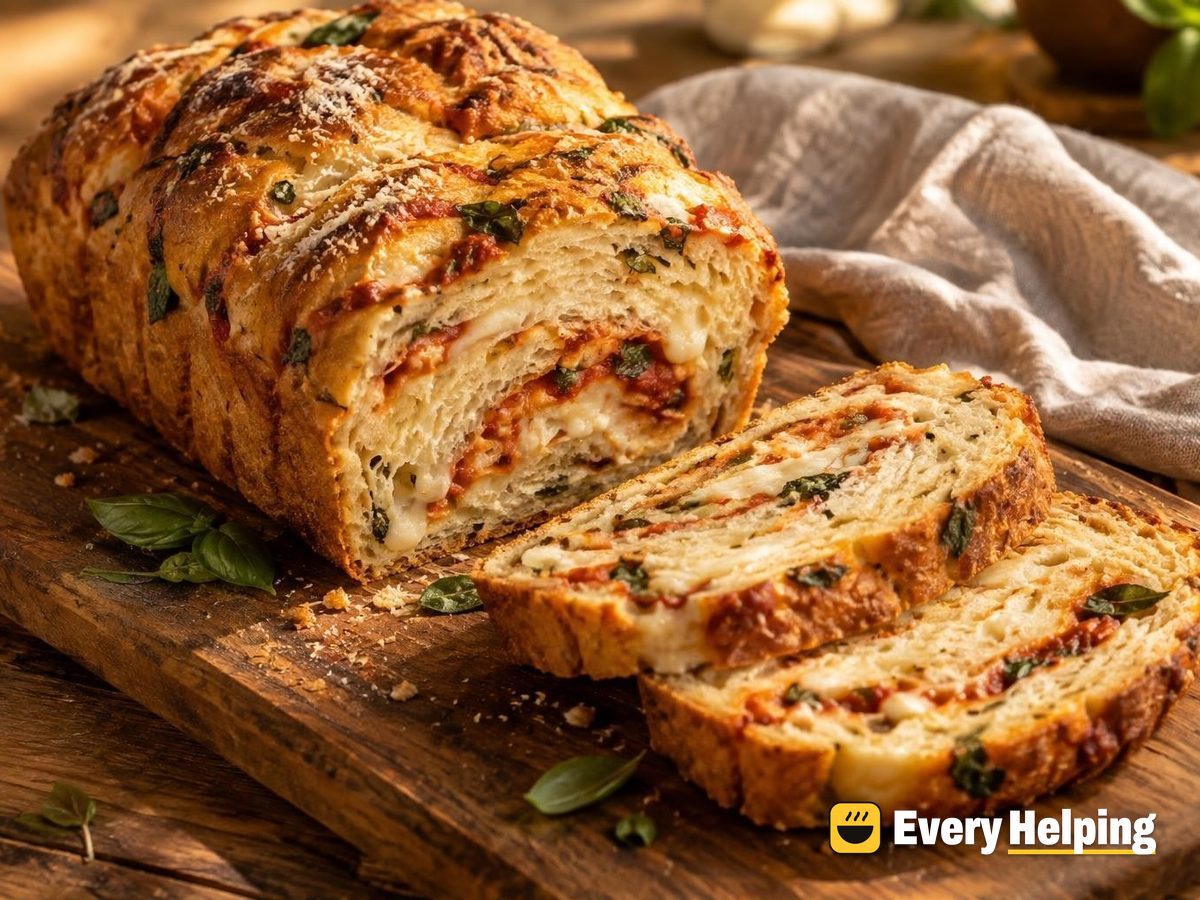 Mozzarella Basil Tomato Paste Swirl Loaf