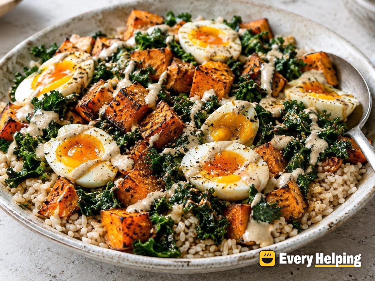 Brown Rice Breakfast Bowls with Tahini and Sweet Potato