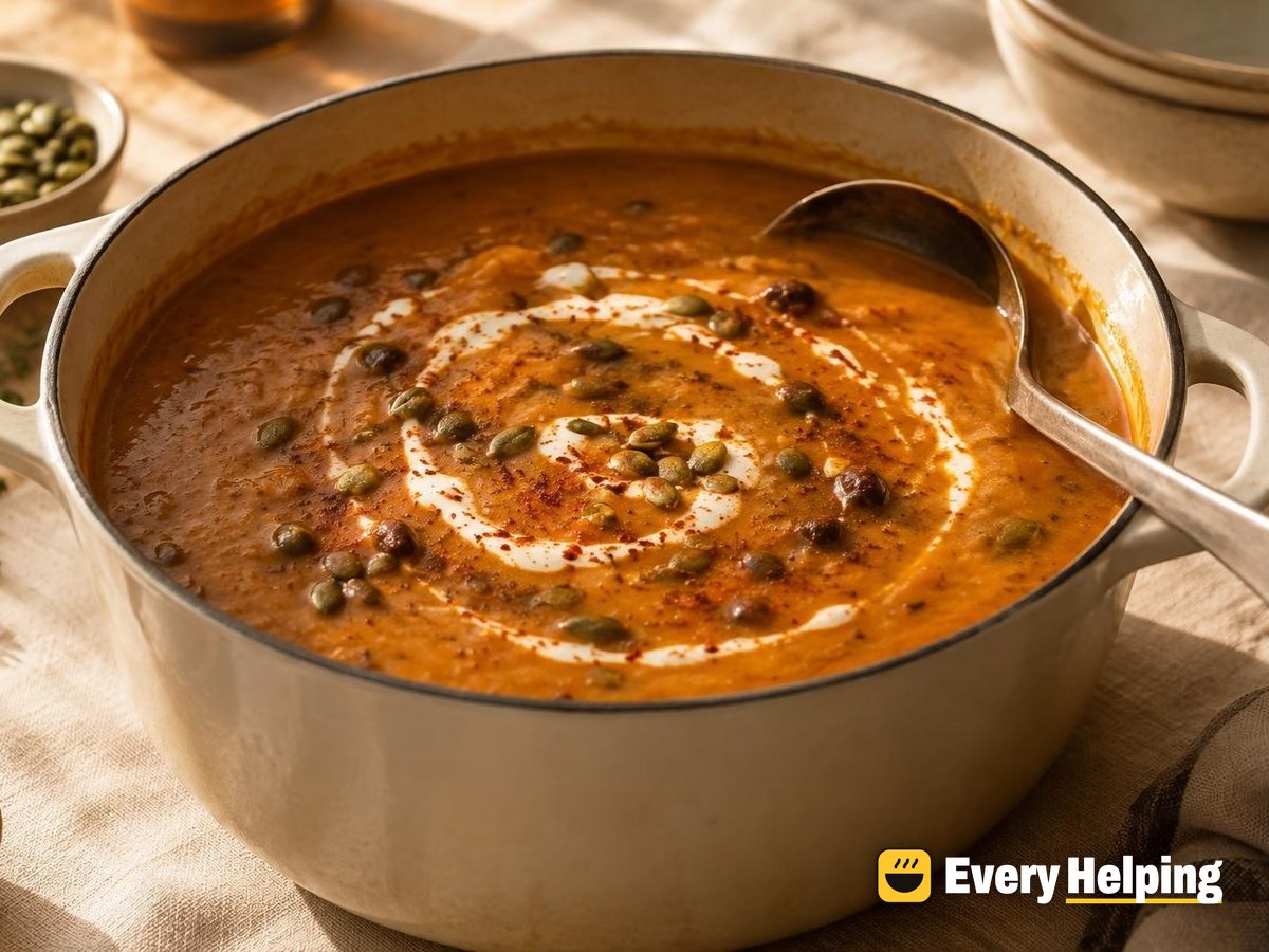 Smoky Mushroom, Sweet Potato and Black Bean Soup