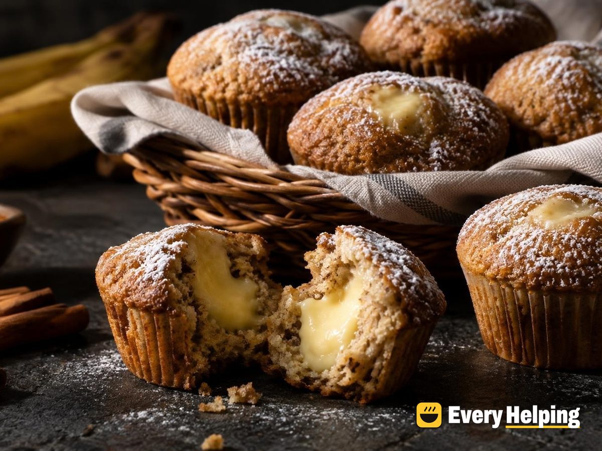 Brown Butter Banana Cupcakes with Vanilla Custard