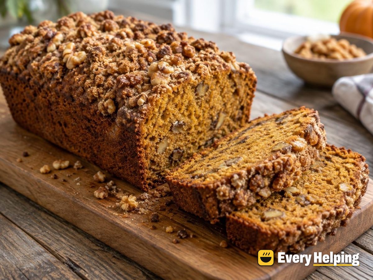 Maple Pumpkin Walnut Bread with Streusel