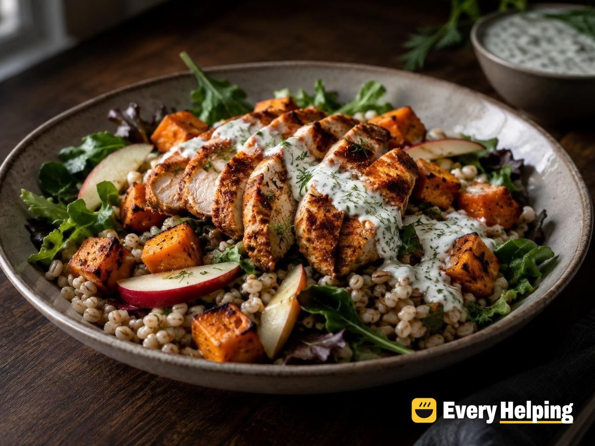 Spiced Turkey Farro-Style Barley Salad