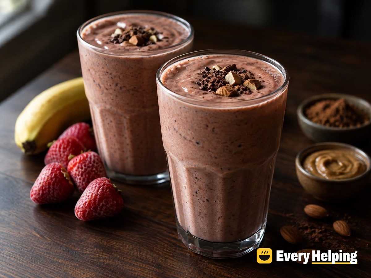 Banana Strawberry Cocoa Almond Smoothie