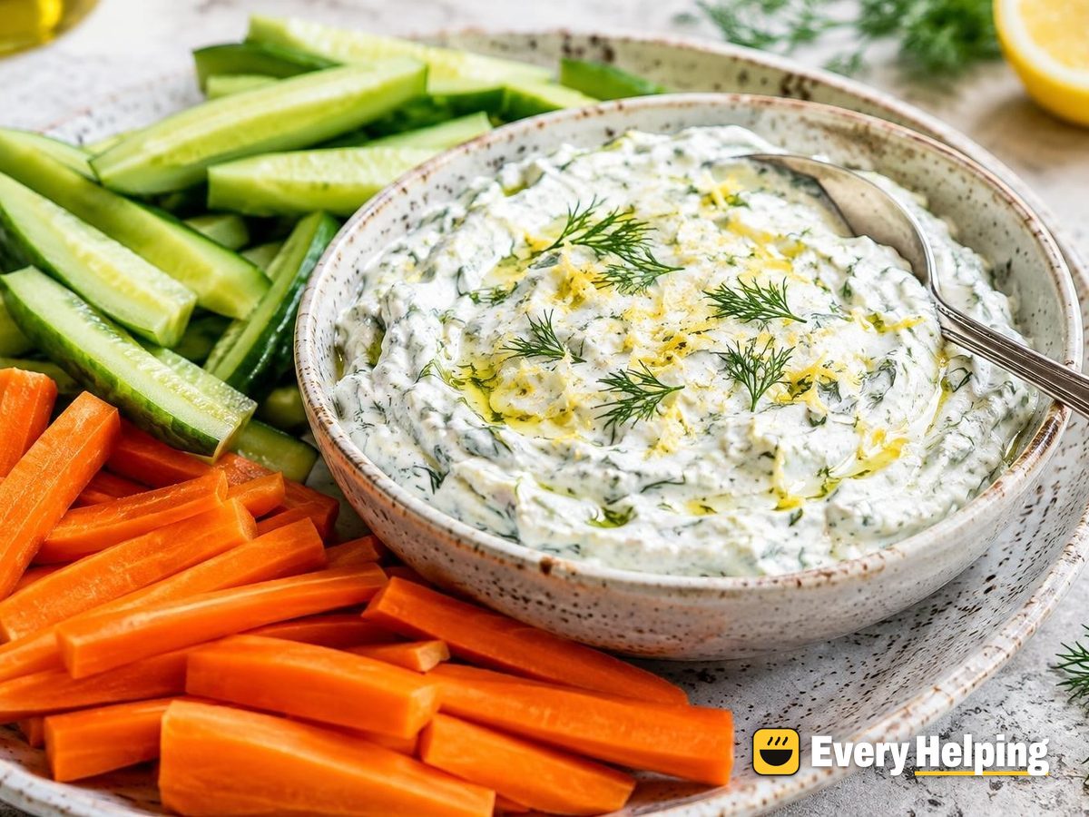 Lemon Dill Yogurt Dip with Crisp Veggies