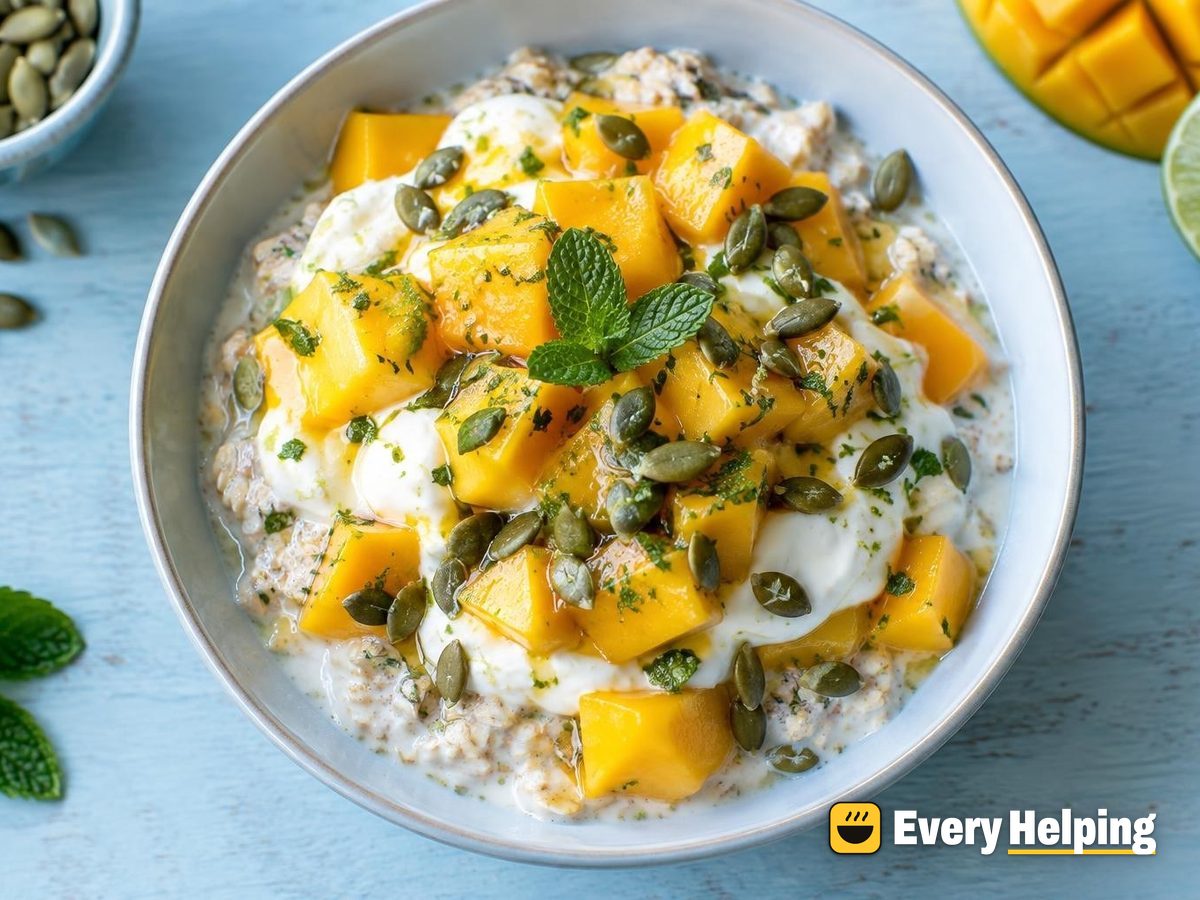 Mango Mint Kefir Overnight Oat Parfaits