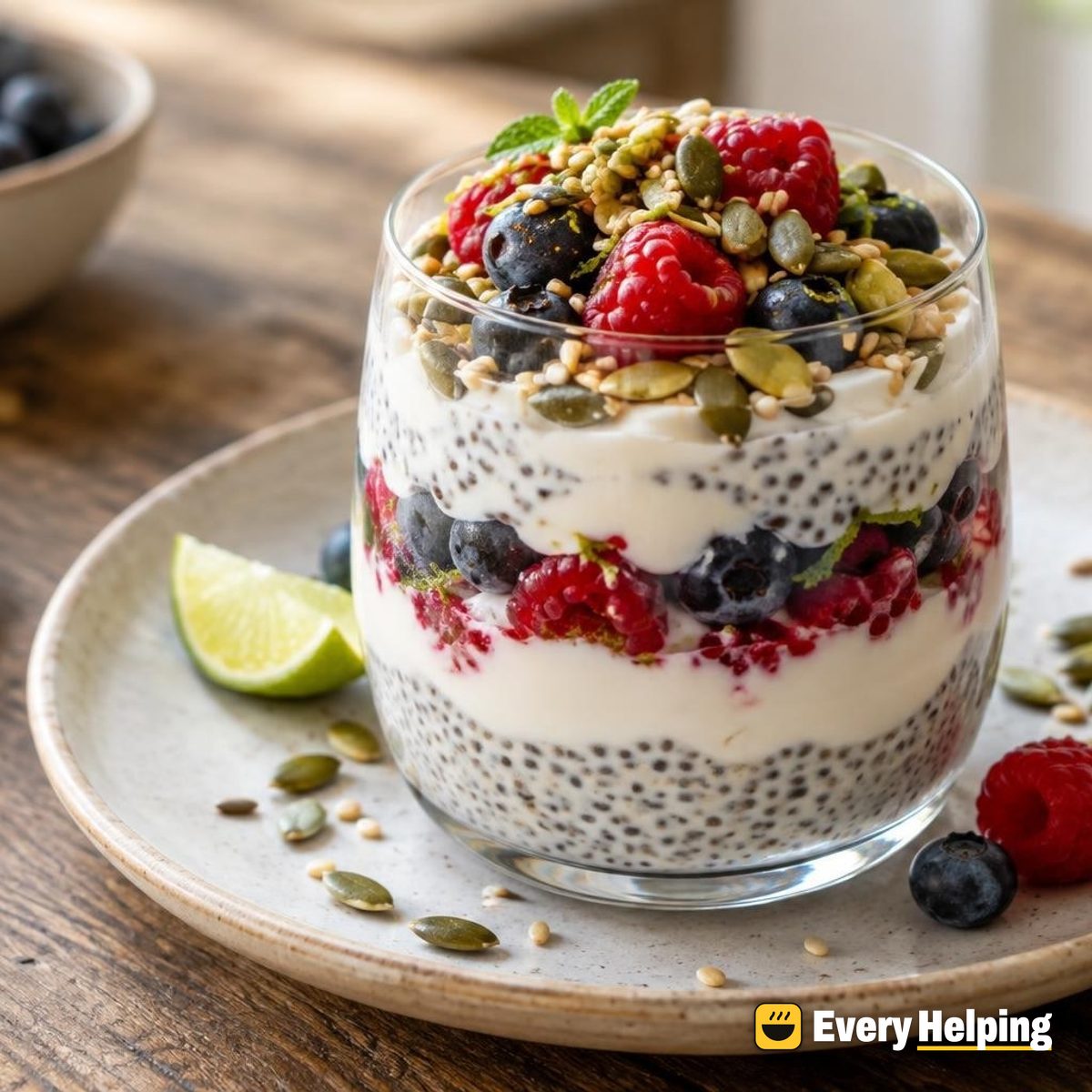 Raspberry Lime Kefir Chia Parfaits with Seeds
