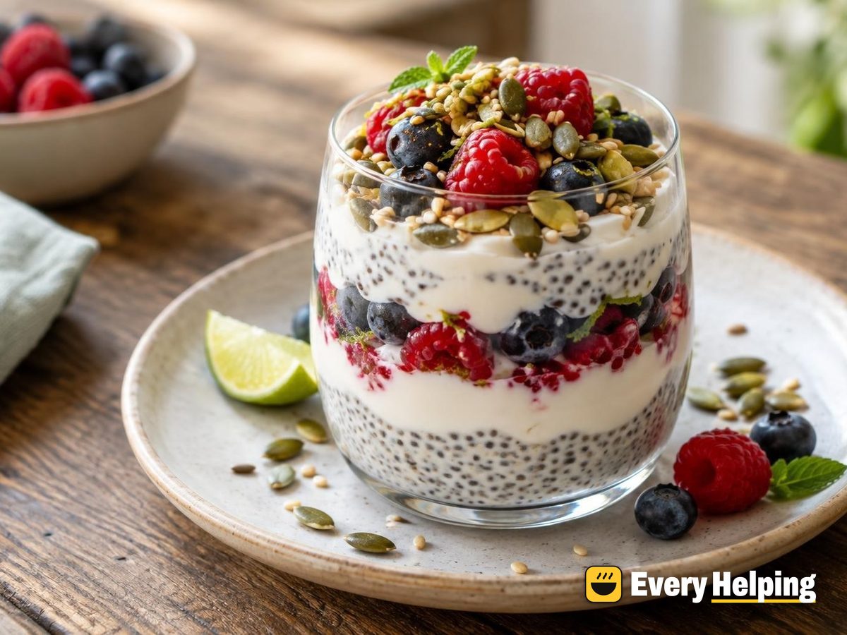 Raspberry Lime Kefir Chia Parfaits with Seeds