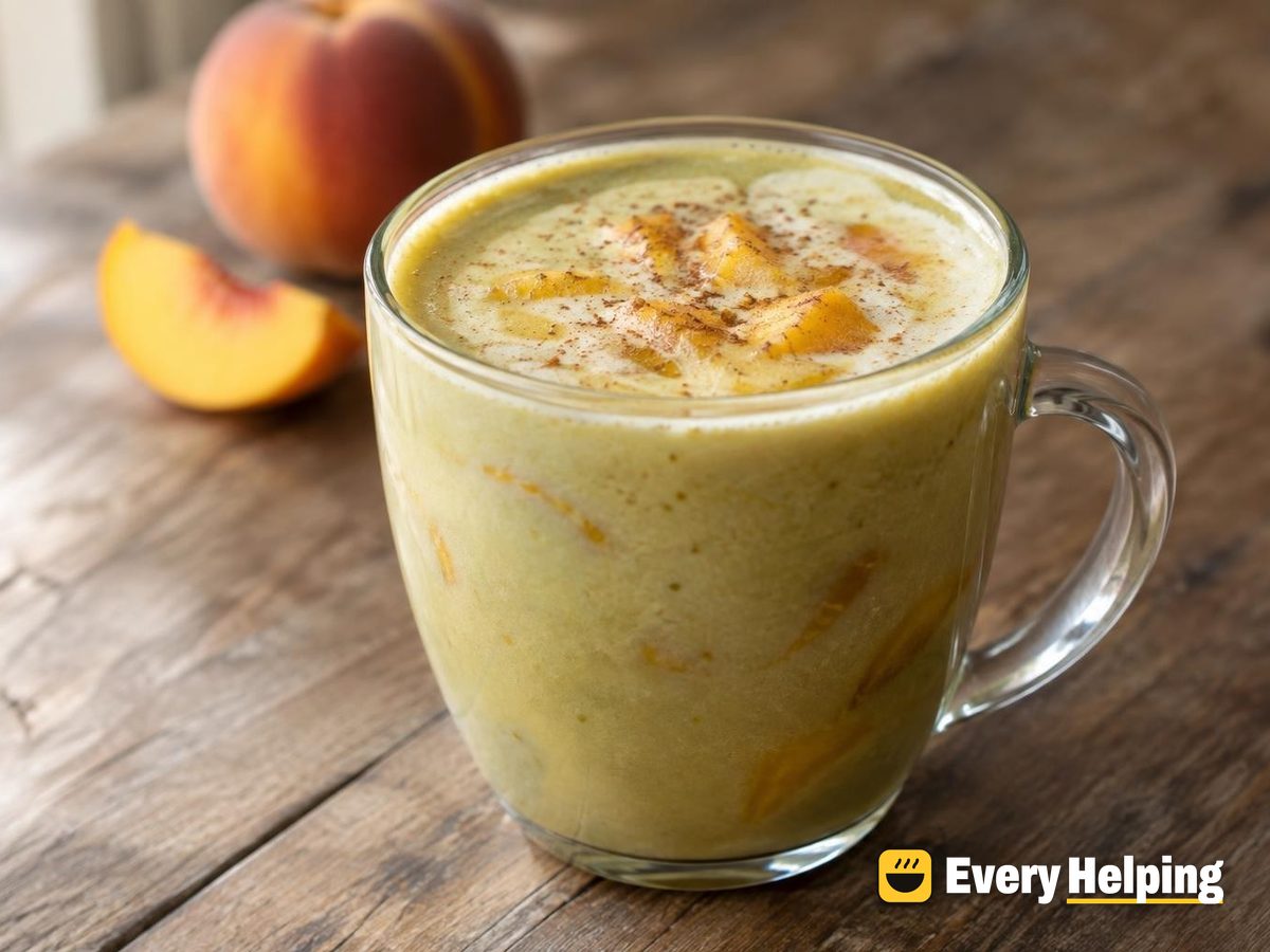 Peach Almond Butter Green Tea Latte