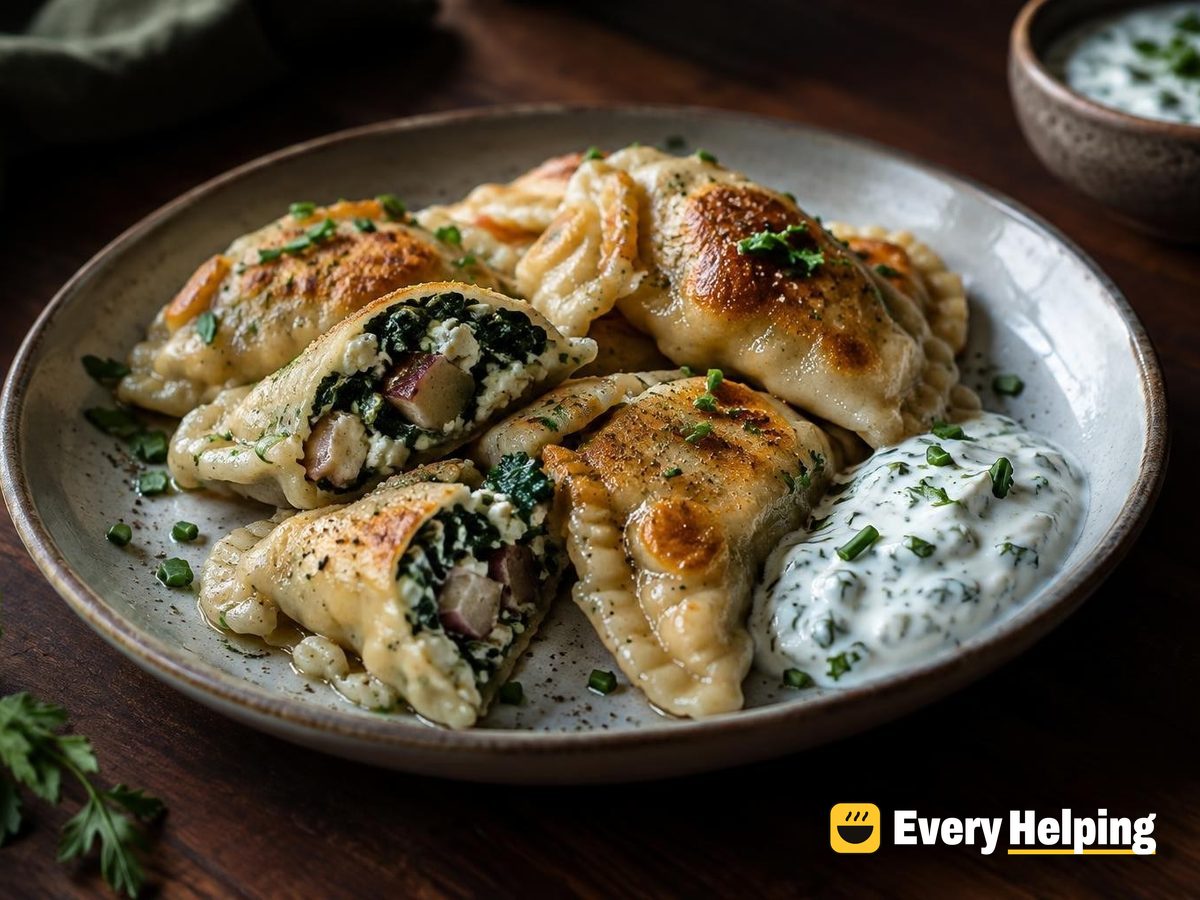 Spinach, Potato and Cottage Cheese Pierogi