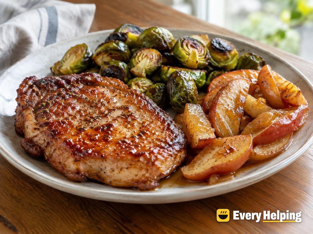 Air Fryer Maple Pork Chops with Apples