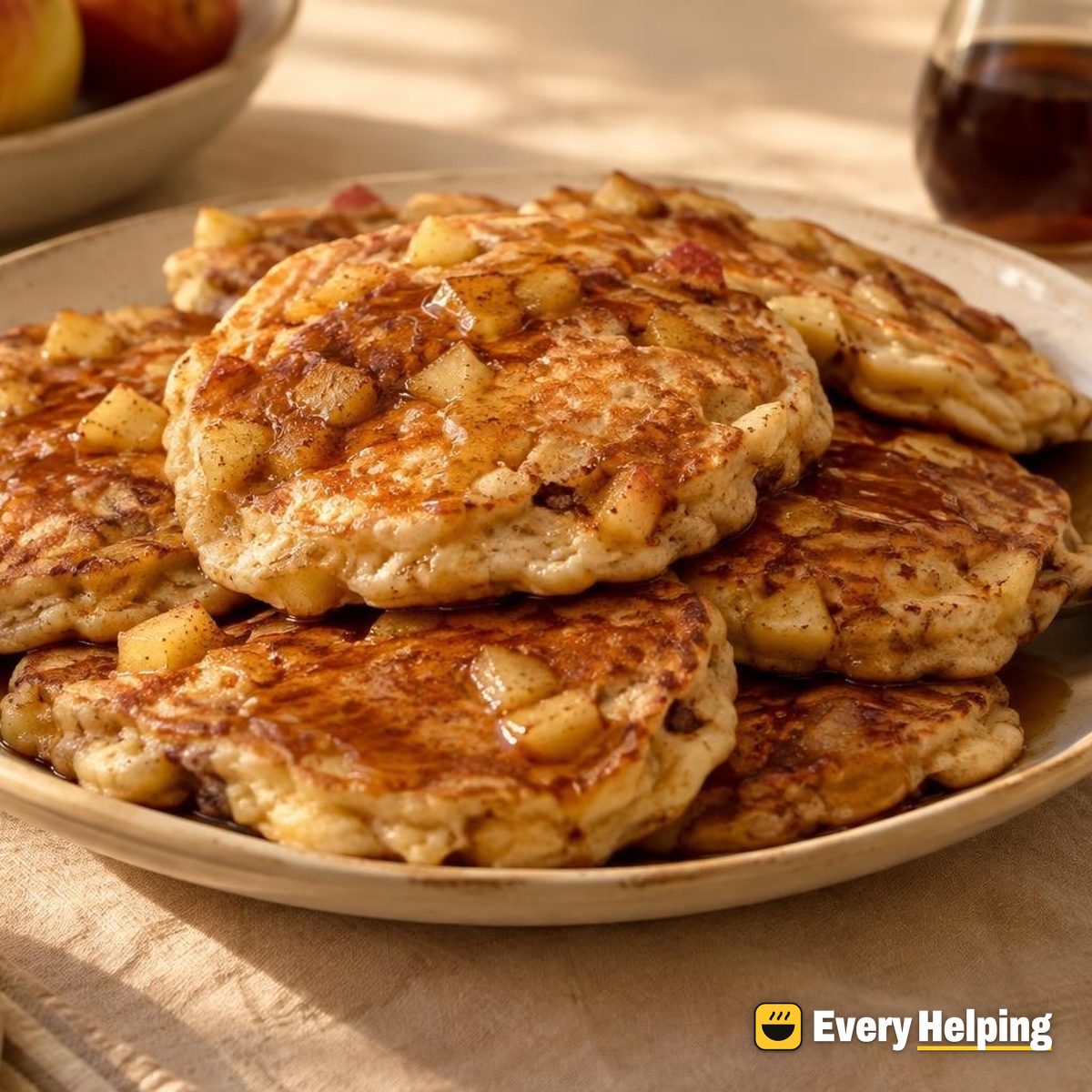 Apple Cinnamon Yogurt Oat Pancakes