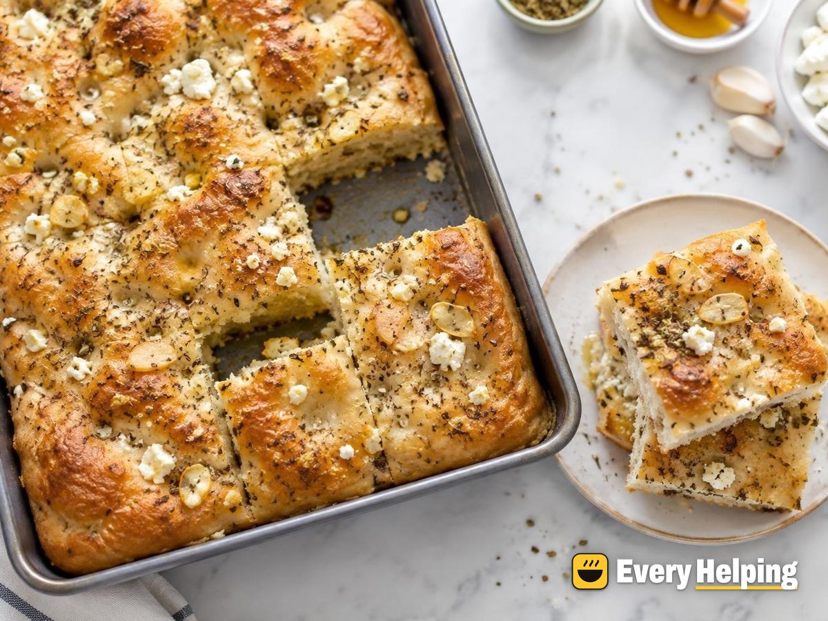 Soft Feta and Garlic Milk Focaccia