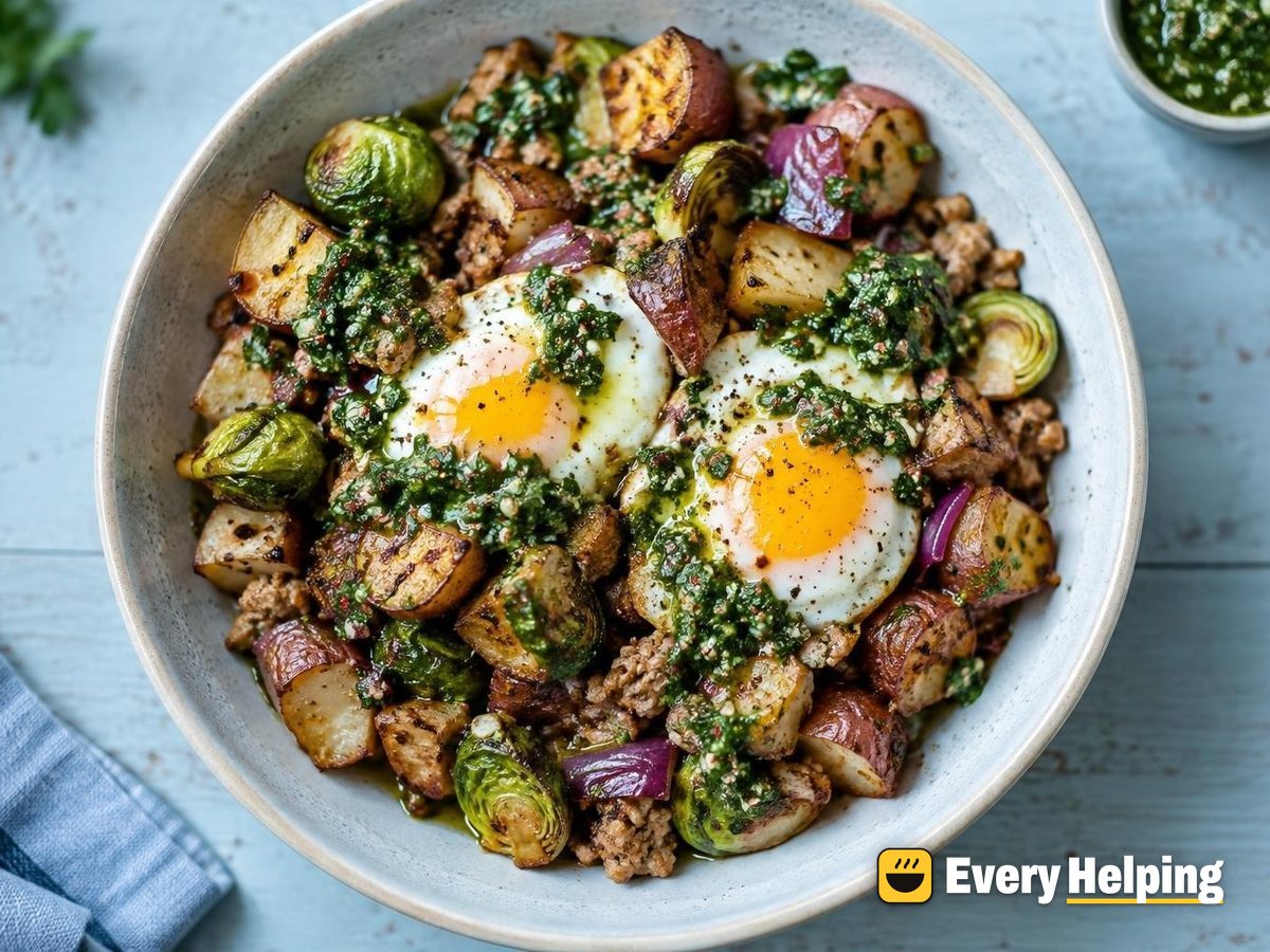 Crispy Red Potato Hash Bowls with Chimichurri
