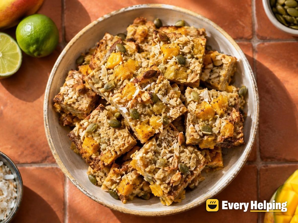 Baked Mango Lime Coconut Oat Bars