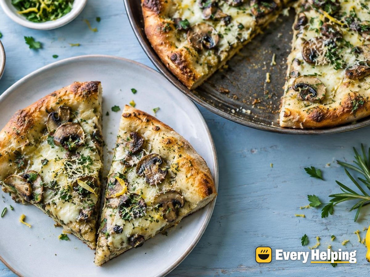 Rosemary Parsley Mushroom Pan Pizzas with Parmesan