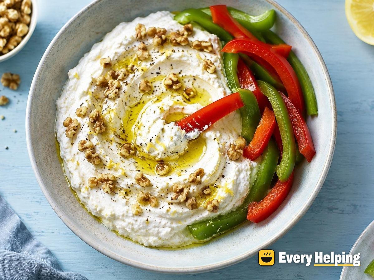 Garlicky Labneh-Style Yogurt Dip with Peppers