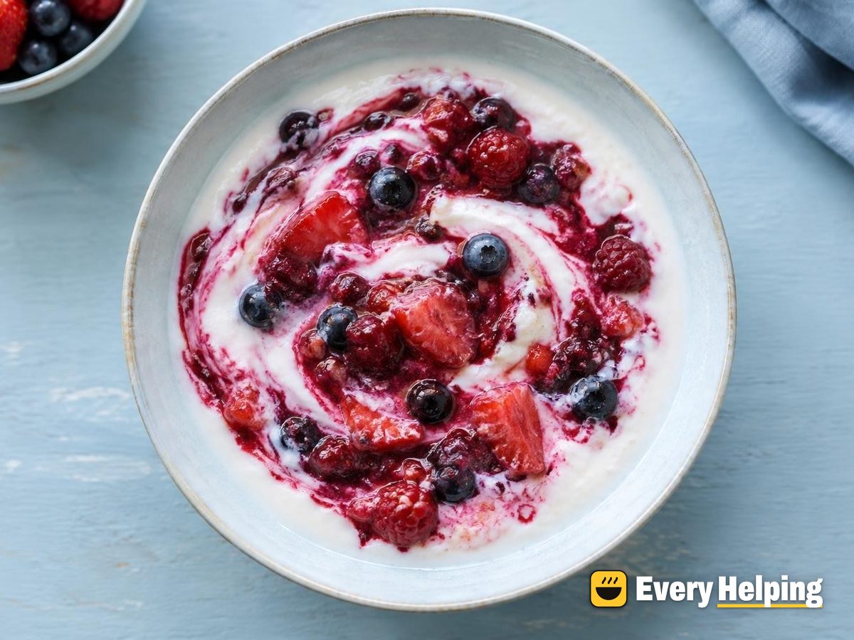 Pourable 2% Yogurt with Mixed Berry Compote