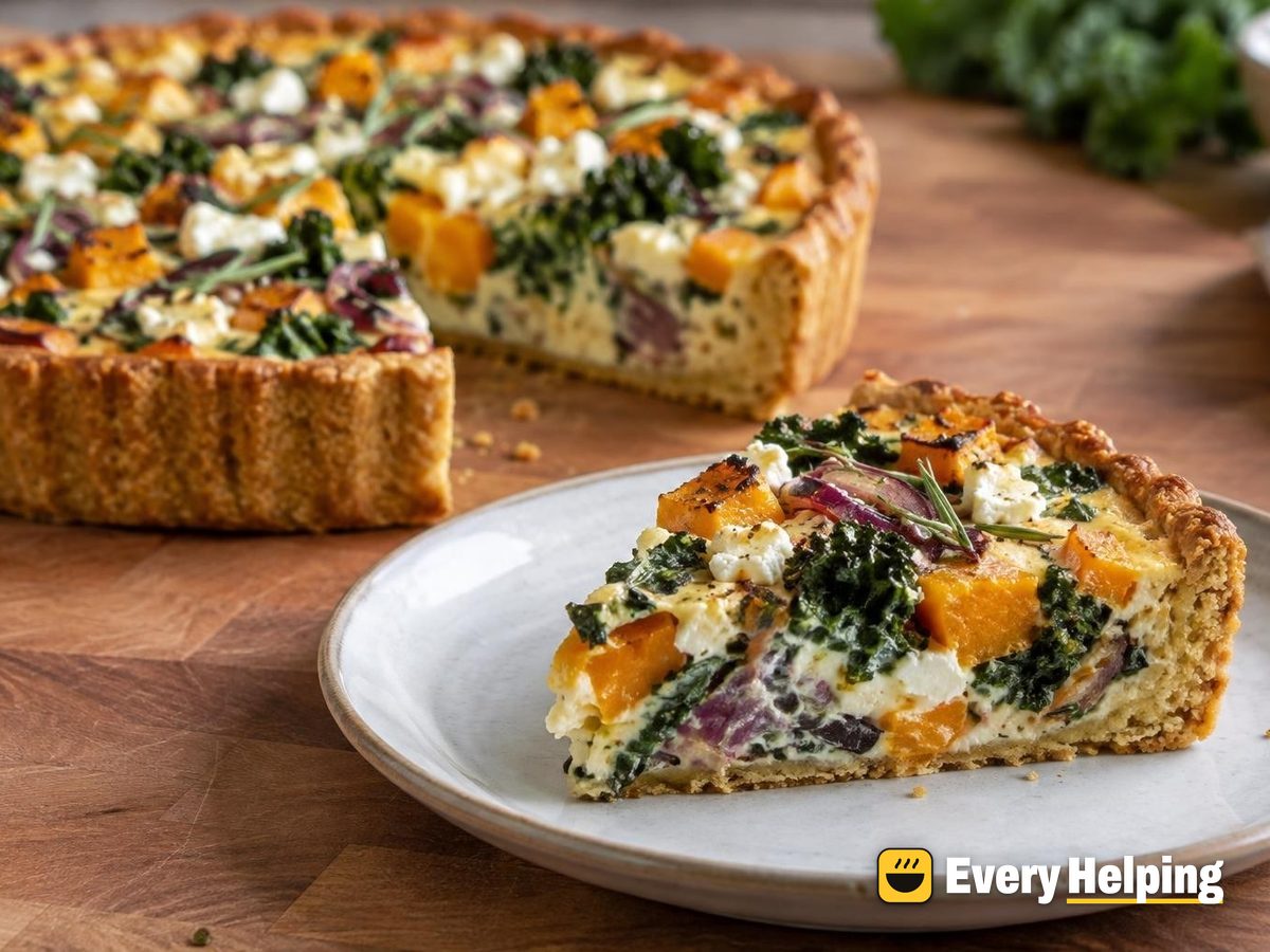 Butternut, Kale and Feta Cornmeal Tarts