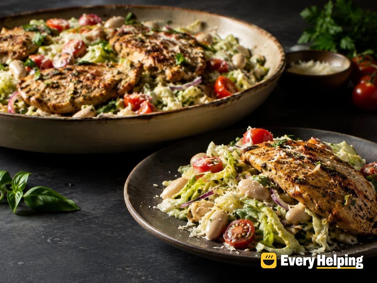 Seared Turkey Cannellini Cabbage Salad with Tahini