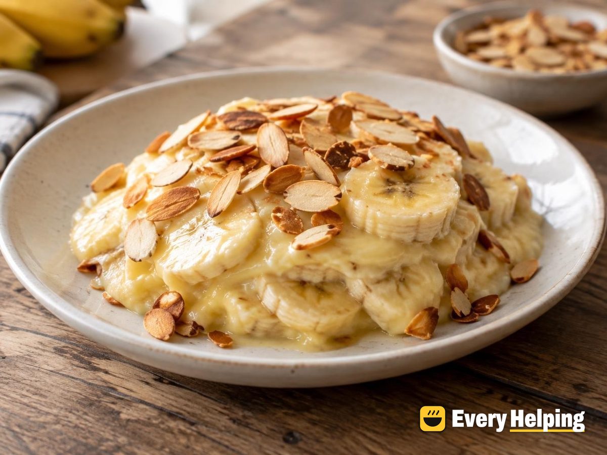 Vanilla Banana Pudding with Toasted Almonds