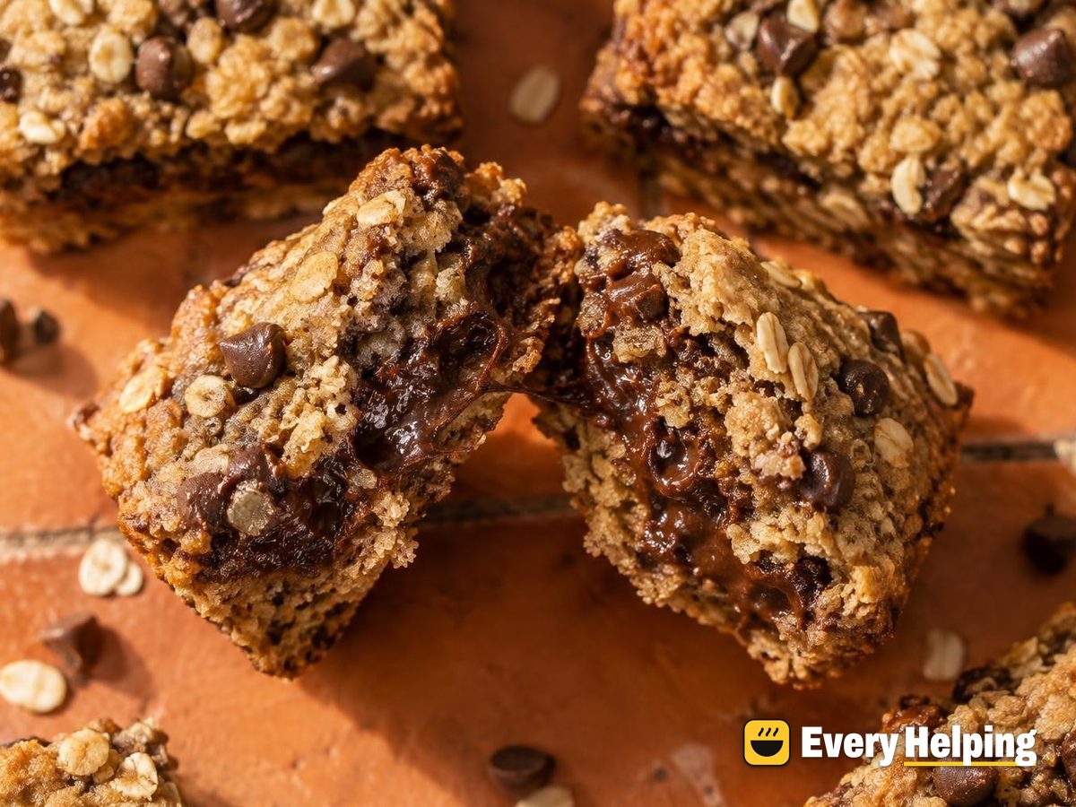 Chewy Chocolate Oatmeal Fudge Bars