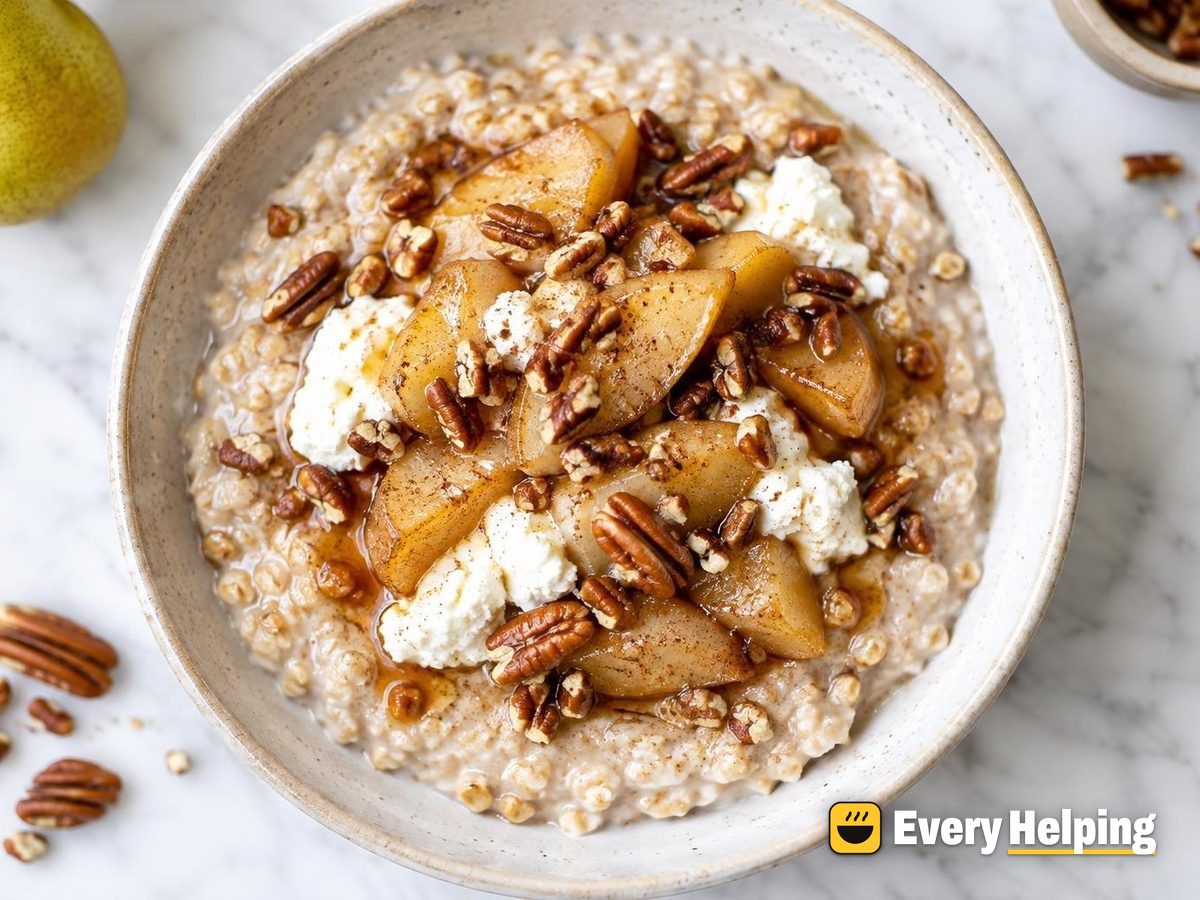 Toasted Oat Porridge with Cardamom Pears