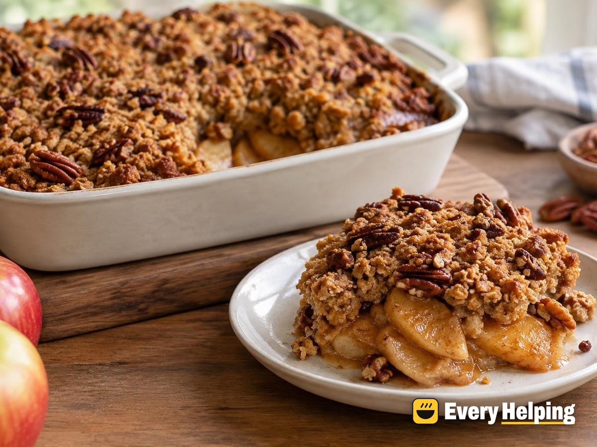 Maple Cinnamon Apple Crisp with Pecan Topping