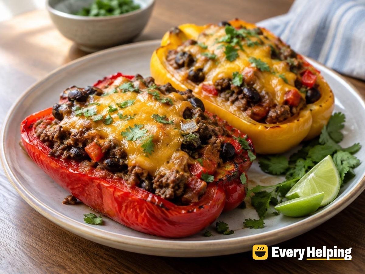 Mexican Beef and Black Bean Stuffed Peppers