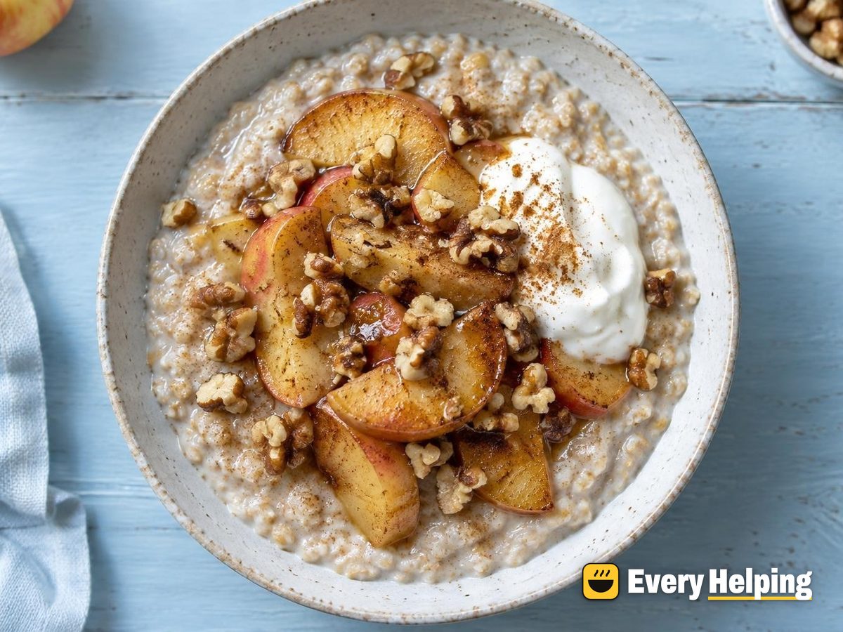 Skillet Apple Cinnamon Almond Milk Porridge