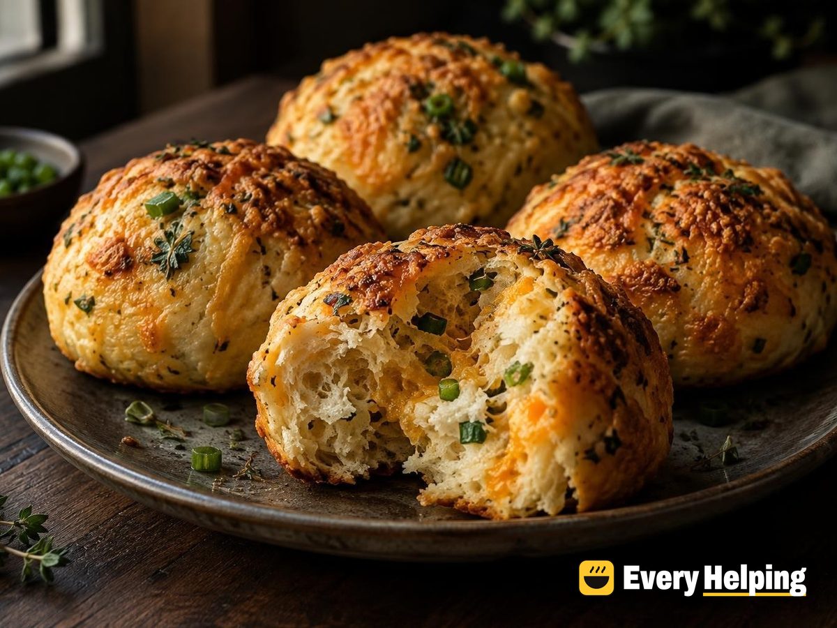Cheddar Garlic Chive Burger Buns
