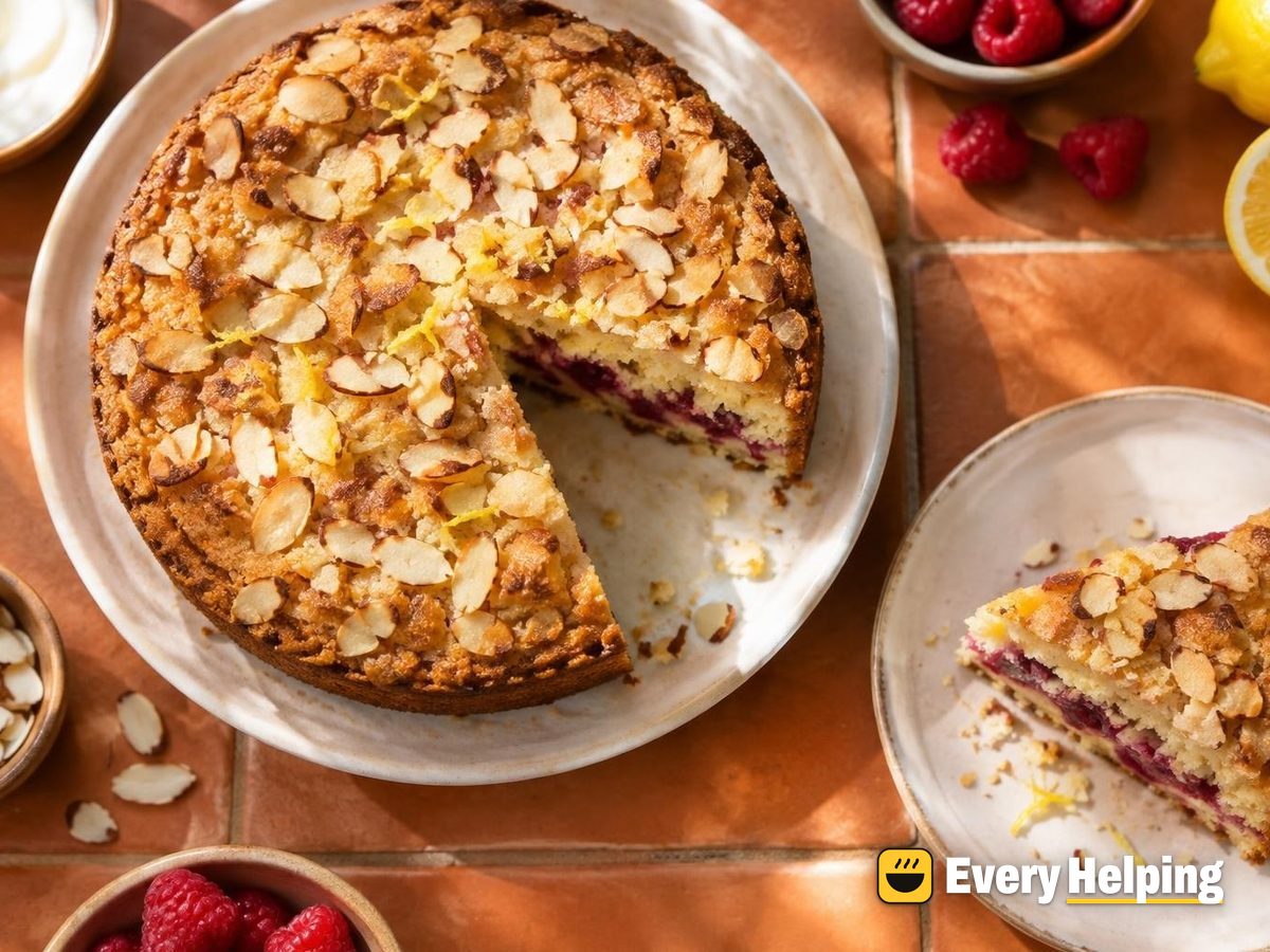 Lemon Yogurt Raspberry-Filled Snack Cake