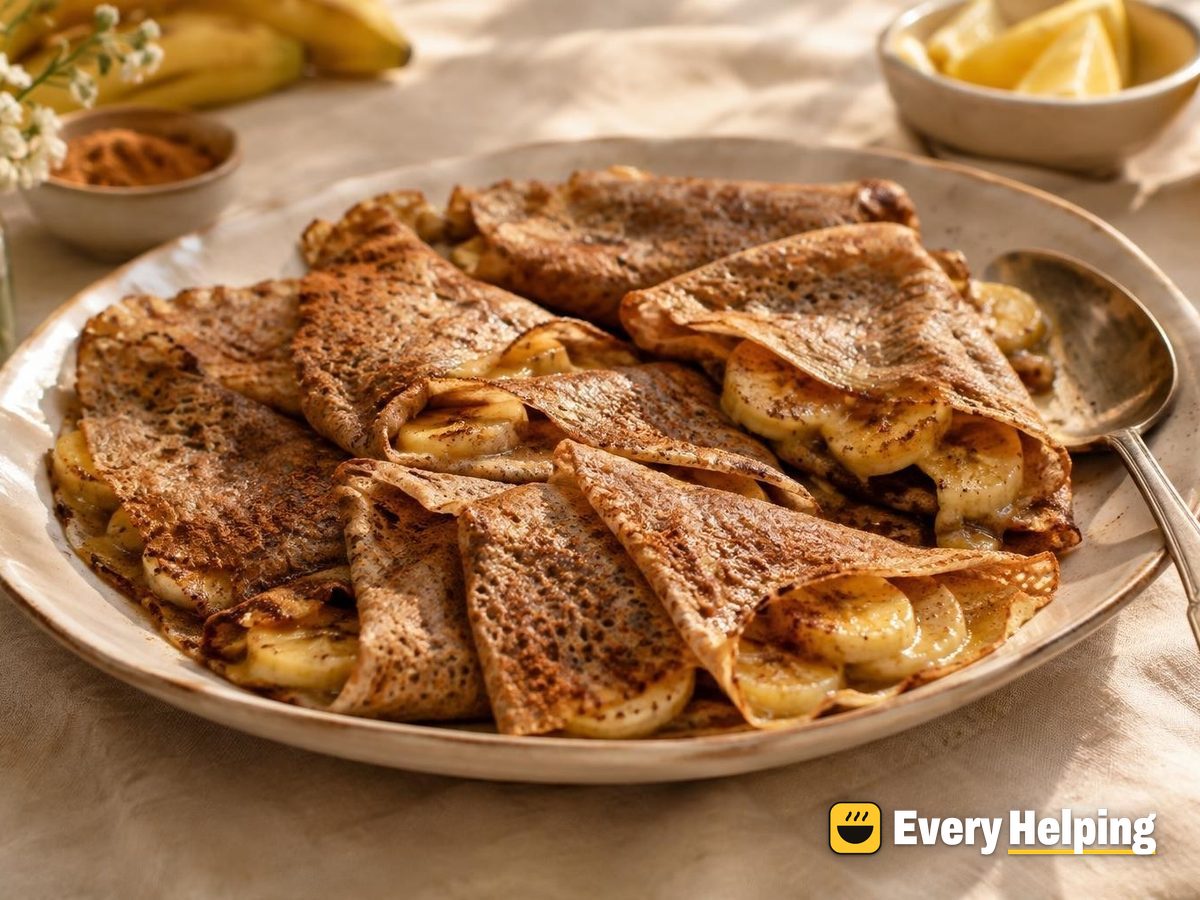 Rye Banana Crêpes with Lemon and Cinnamon