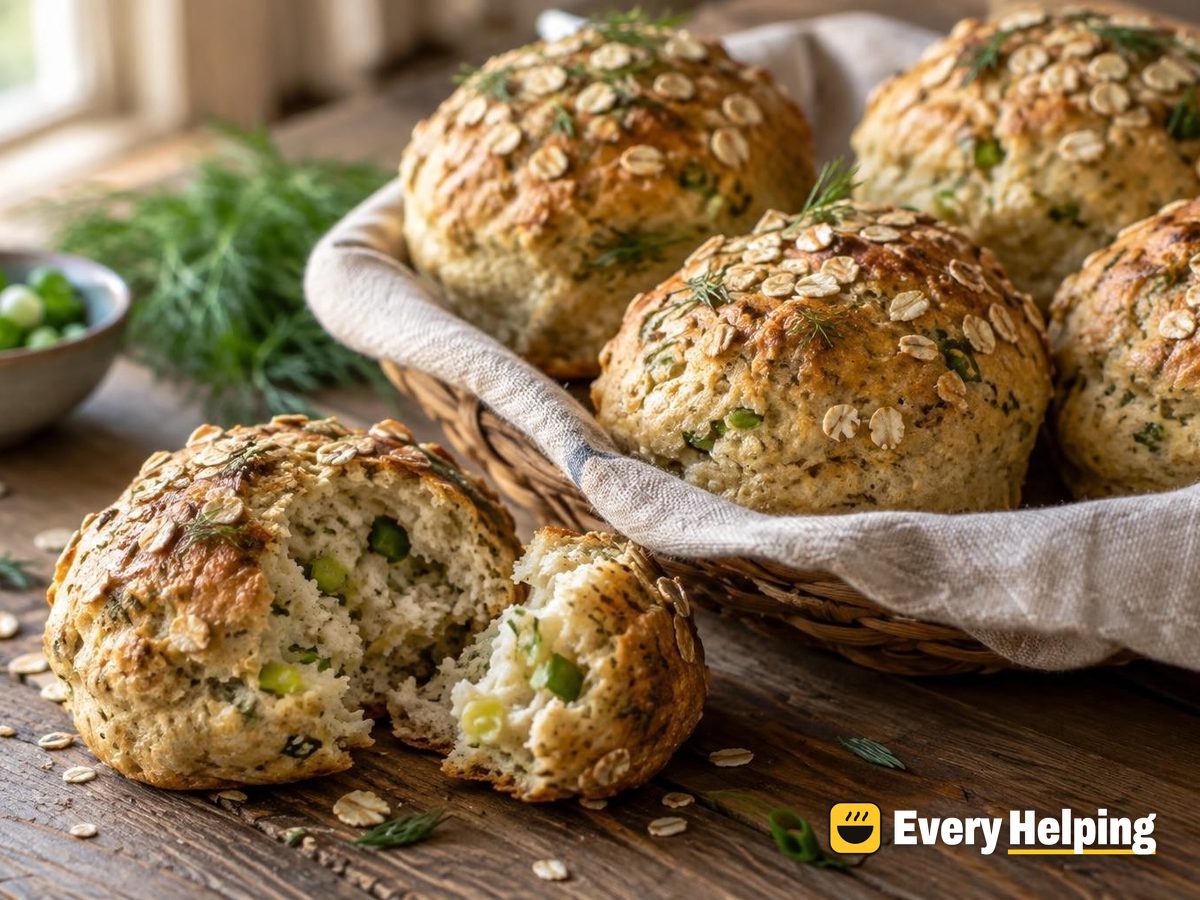 Buttermilk Oat Spelt Rolls with Garlic Scallions