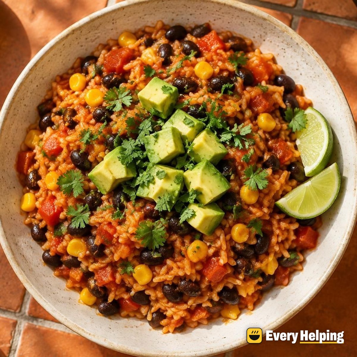 Mexican Tomato Rice with Black Beans and Corn
