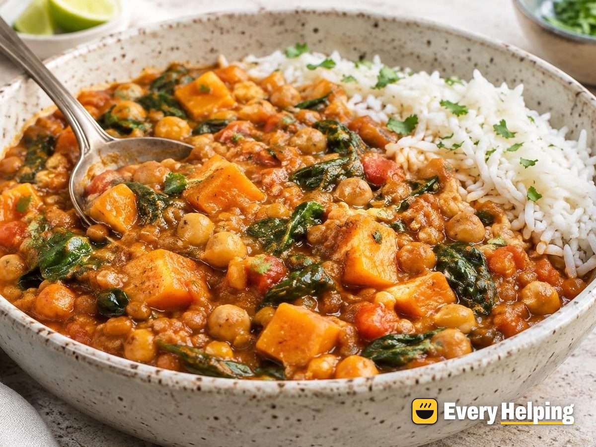 Red Lentil and Chickpea Tomato Dal Curry