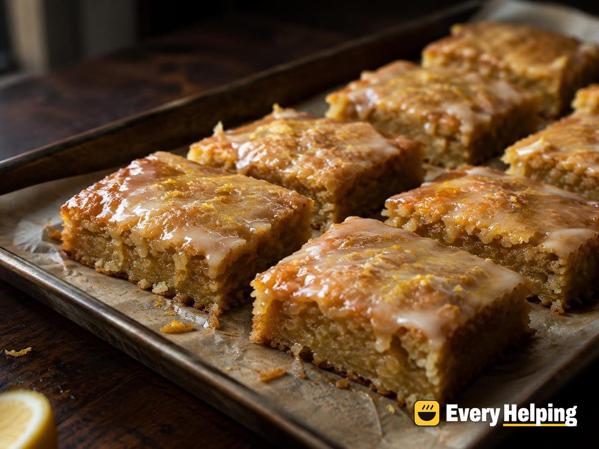 Cardamom Lemon Blondies with Orange Glaze