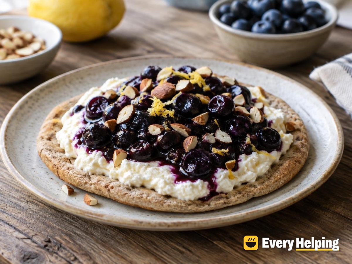 Creamy Vinegar-Set Ricotta with Blueberry Compote