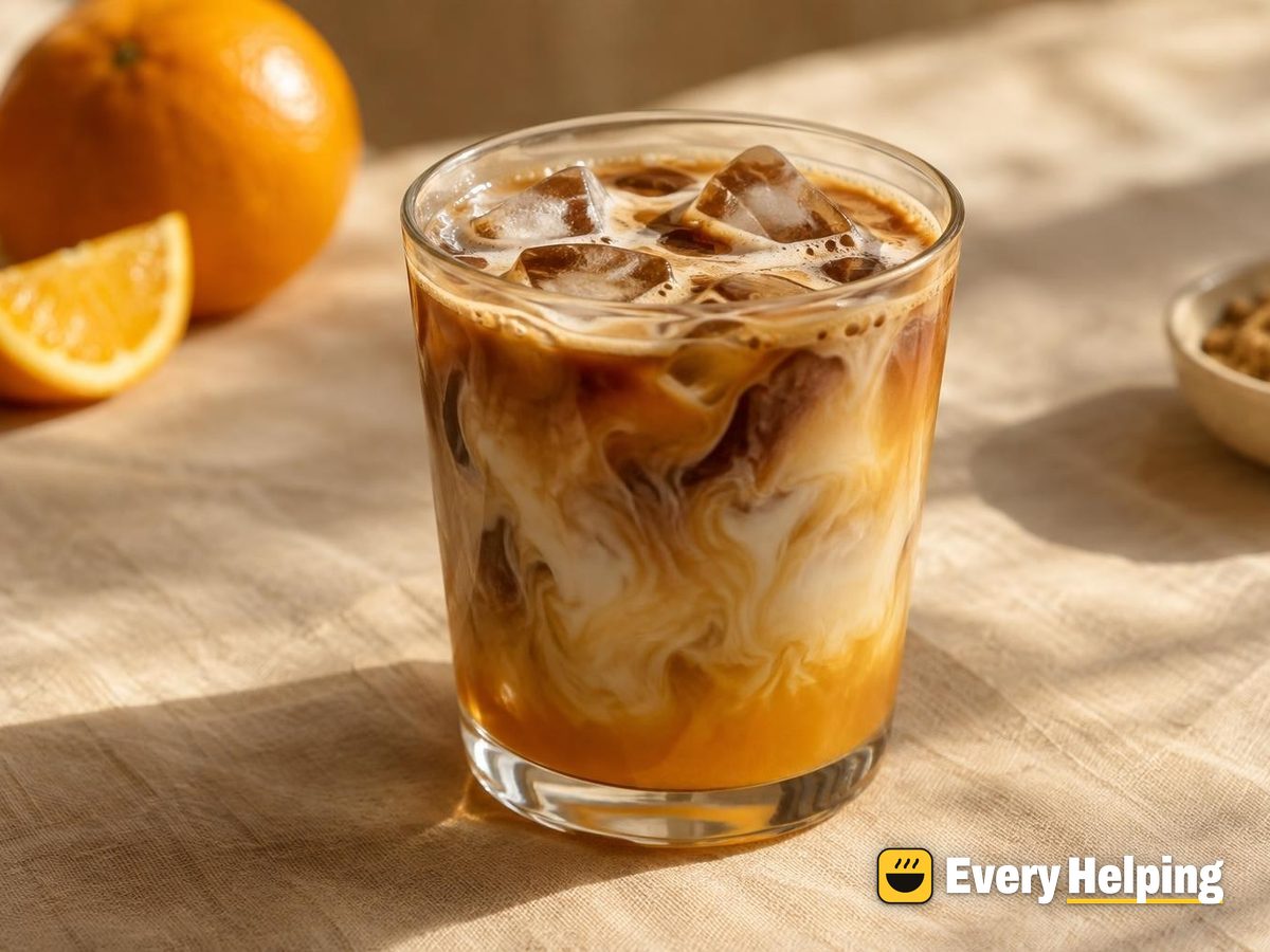 Orange Brown Sugar Iced Americano with Milk