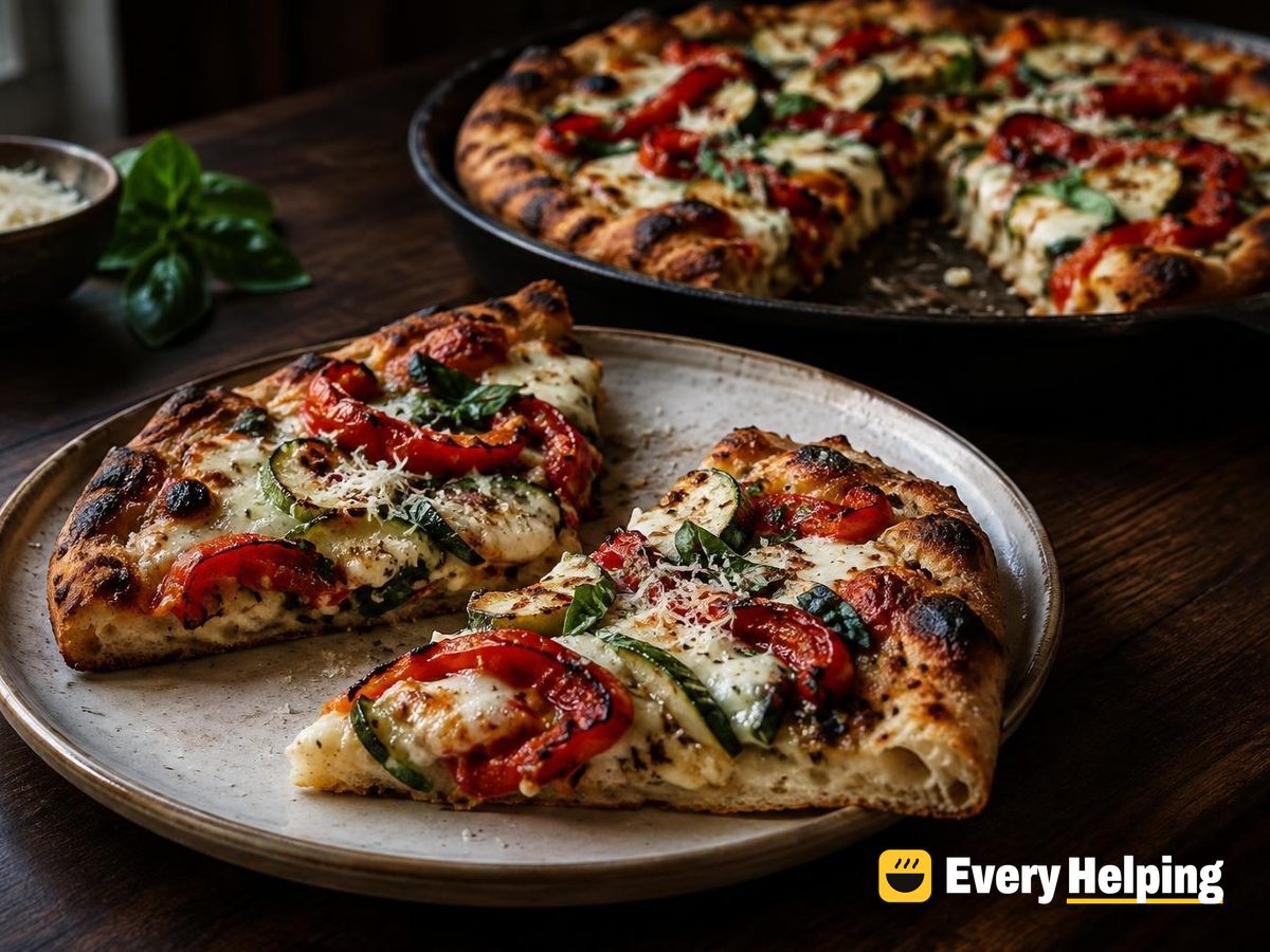 Blistered Pepper and Zucchini Skillet Flatbreads