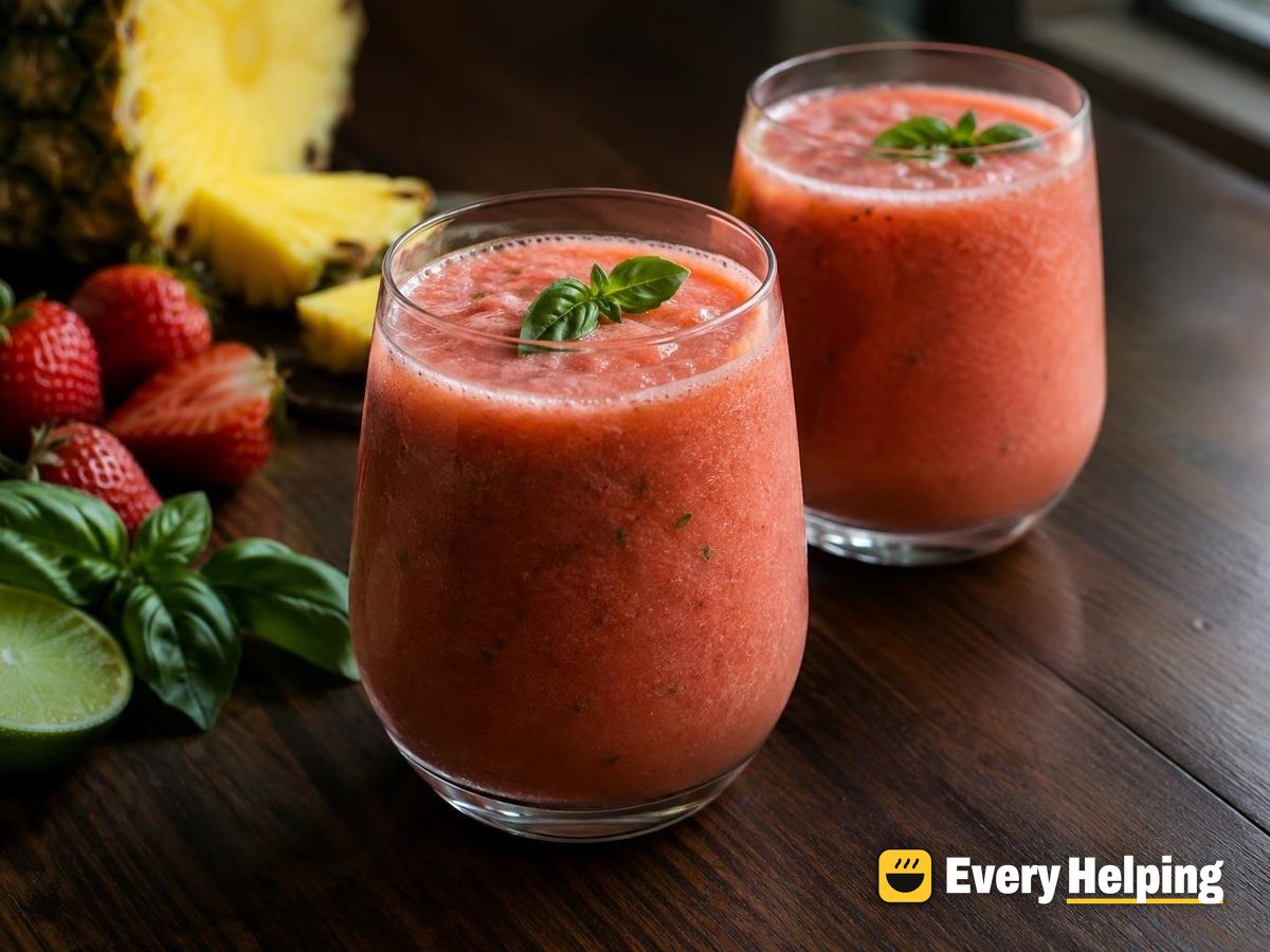Strawberry-Pineapple Agua Fresca with Basil