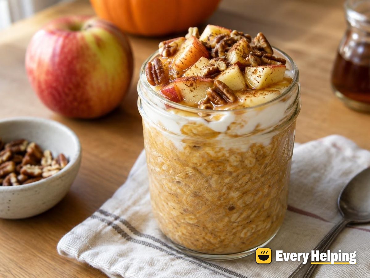 Pumpkin Pie Overnight Oats with Pecans