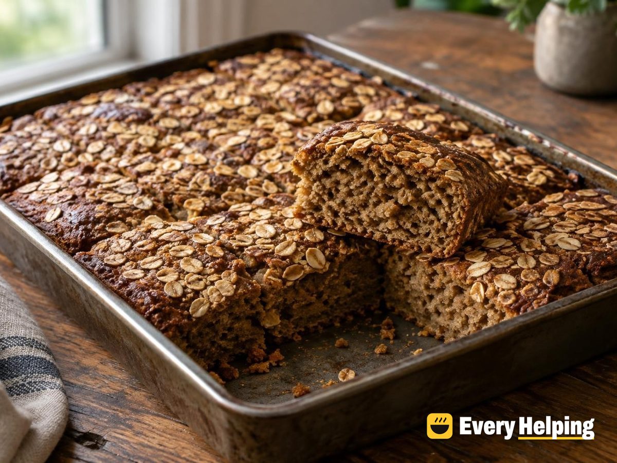 Molasses Rye Focaccia with Toasted Oat Crust