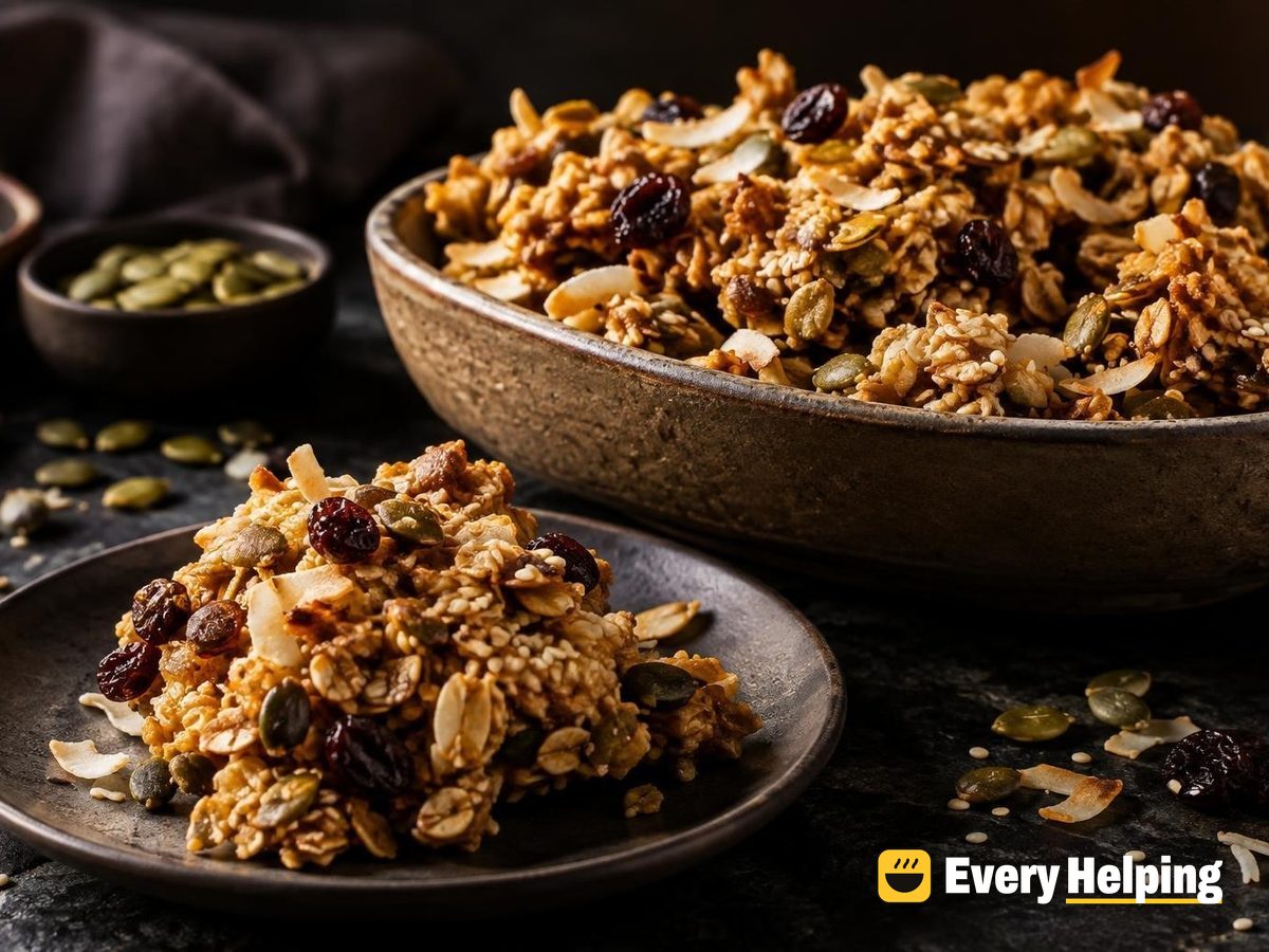 Tahini Pumpkin Seed Toasted Coconut Clusters