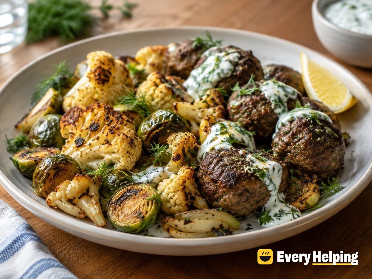 Sheet-Pan Kofta with Roasted Cauliflower