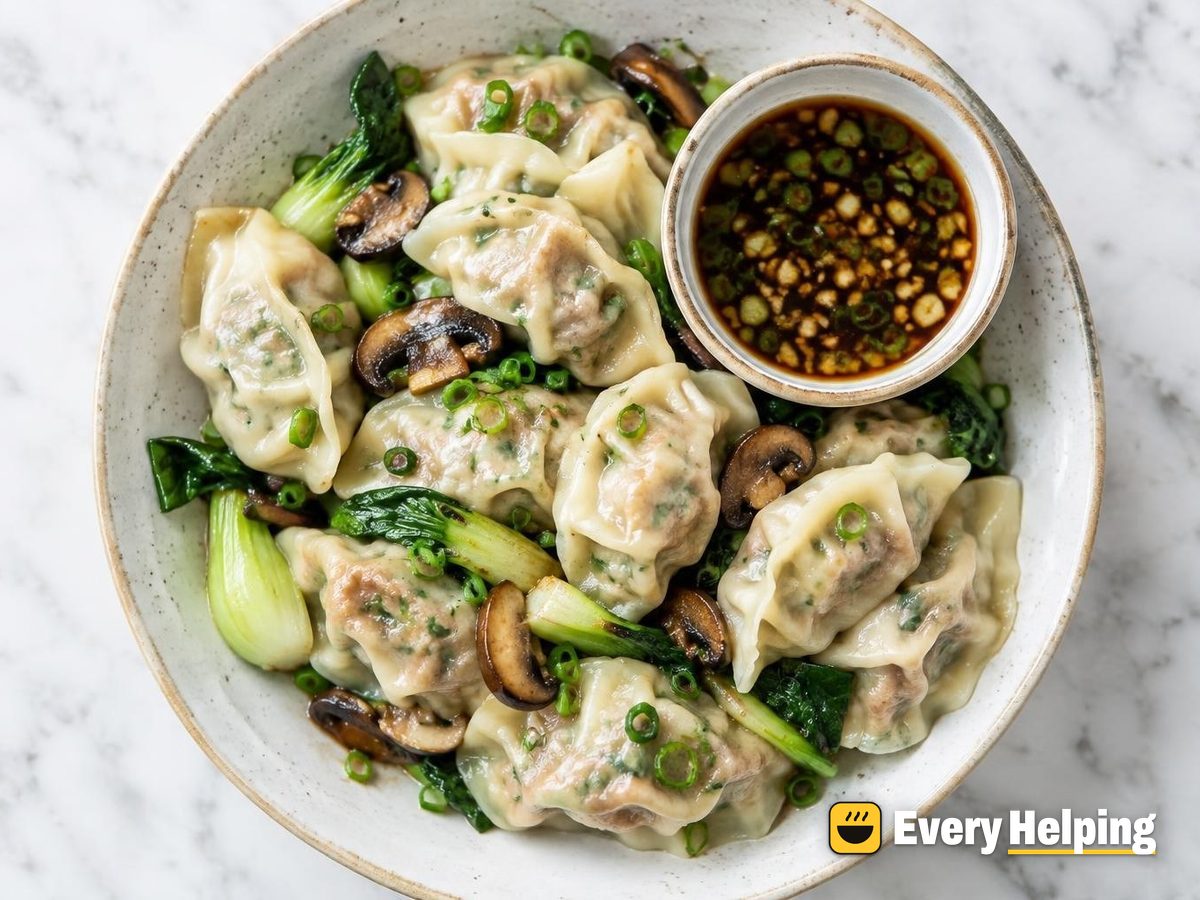 Pork Shoulder, Mushroom and Bok Choy Dumplings